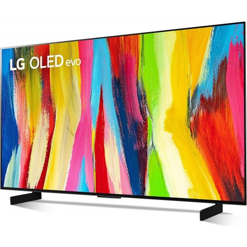  LG 42-Inch Class OLED evo C2 Series Alexa Built-in 4K Smart TV, 120Hz Refresh Rate, AI-Powered 4K, Dolby Vision IQ and Dolby Atmos, WiSA Ready, Cloud Gaming (OLED42C2PUA, 2022)