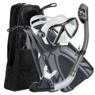 U.S. Divers Adult Regal LX Mask/Tucson Snorkel/Starboard Fins/Travel Bag