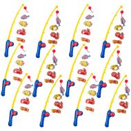 Kicko Fishing Tool Set - 12 Pack Fish Game Accessory - Perfect for Bath Time, Kids Novelty, Swimming Pool, Birthday Gifts, Recreation, Party Favor and Supplies