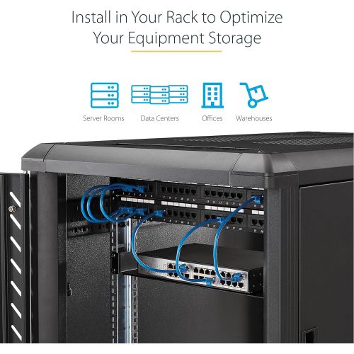  [아마존베스트]StarTech.com 2U Fixed Server Rack Mount Shelf - 22 Deep Steel Universal Cantilever Tray for 19 AV, Data, Network Equipment Rack - 50lbs (CABSHELF22)