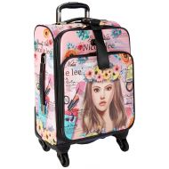 Nicole Lee 18 Graphic Carry-on Luggage With Electronic Pocket And 4 Spinner Wheels
