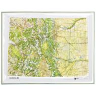 American Educational Products American Educational Colorado Natural Color Relief Map with Gold Plastic Frame, 17-1/2 Length x 22-1/2 Width