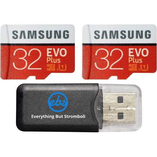 삼성 Samsung Evo Plus 32GB MicroSD Memory Card (2 Pack) Works with GoPro Hero 9 Black (Hero9) 4K UHD, UHS-I, U1, Speed Class 10, SDHC (MB-MC32) Bundle with (1) Everything But Stromboli