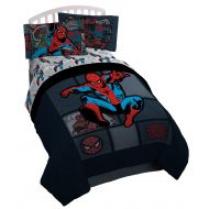 Marvel Spider Man Jump Kick Twin Comforter - Super Soft Kids Reversible Bedding features Spiderman - Fade Resistant Polyester Microfiber Fill (Official Marvel Product)