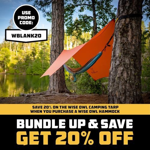 Wise Owl Outfitters Camping Hammock - Portable Hammock Single or Double Hammock Camping Accessories for Outdoor, Indoor w/ Tree Straps
