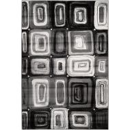 SUMMIT BY WHITE MOUNTAIN Summit I3-TBRE-T8MX 100 New Gray Boxes Area Rug Modern Abstract Many Sizes Available , DOOR MAT 22 inch x 35 inch