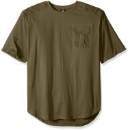 Southpole Mens Big and Tall Short Sleeve Scallop Tee with Fine Twill Detail