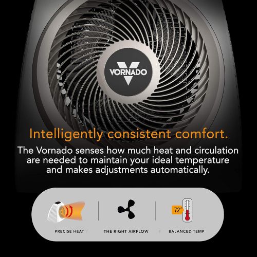 보네이도 Vornado AVH10 Vortex Heater with Auto Climate Control, 2 Heat Settings, Fan Only Option, Digital Display, Advanced Safety Features, Whole Room, White