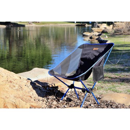  NiceC Ultralight Portable Folding Camping Backpacking Chair Compact & Heavy Duty Outdoor, Camping, BBQ, Beach, Travel, Picnic, Festival with 2 Storage Bags&Carry Bag (2 Pack of Blu