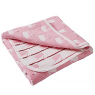 NTBAY 6 Layers of 100% Organic Muslin Cotton Toddler Blanket with Reversible Swan Printed Design, 43x 43,...