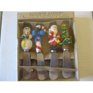 Unknown Cheese Spreader Set 4 Christmas Toppers Cheese Spreader by Kitchen Basics Cheese Spreader Set for the Holidays