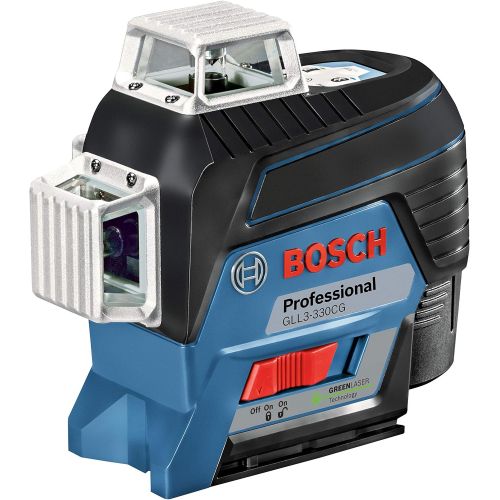  Bosch GLL3-330CG 360-Degree Green Beam Three-Plane Leveling and Alignment-Line Laser