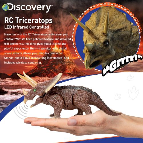  Discovery Kids Remote Control RC T Rex Dinosaur Electronic Toy Action Figure Moving & Walking Robot w Roaring Sounds & Chomping Mouth, Realistic Plastic Model, Boys & Girls 6 Year