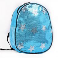 Lil Princess Dance Bag- Solid Sequin Front with Stars Backpack, Aqua