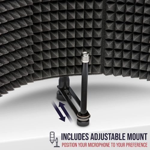  [아마존베스트]LyxPro VRI -10Portable, Adjustable, Schalldammendes Vocal Recording Acoustic Insulating ShieldUse with Tripod Holder or Floor Panel at work