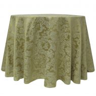 ULTIMATE TEXTILE Ultimate Textile -3 Pack- Damask Miranda 70 x 104-Inch Oval Tablecloth - Floral Leaf Two-Tone Jacquard Design, Sage Green