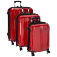 Traverler's Choice Traveler’s Choice Sedona 8-Wheels Polycarbonate Hardside Expandable Spinner 3-Piece Luggage Set, Red (21/25/29)