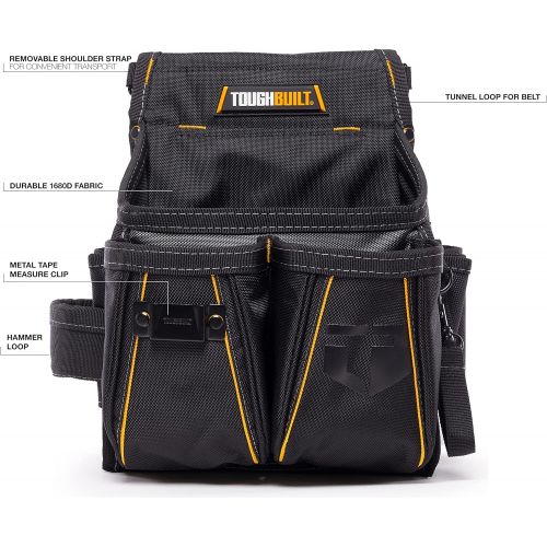  ToughBuilt - Electrician Pouch - 23 Pockets and Loops For Versatile Storage Options - Belt Loop, Hammer Loop, Heavy Duty and Durable, Shoulder Strap - (TB-314-2)