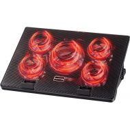 [아마존베스트]Kootek Laptop Cooler Cooling Pad, 5 Quiet Red LED Fans Up to 17 Inch Gaming Cooler Pad, Laptop Notebook Cooler, 6 Angle Adjustable Laptop Fan Stand, 2 USB Ports