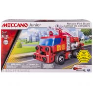 Meccano Junior - Rescue Fire Truck with Lights and Sounds Model Building Set, 163 Pieces, For Ages 5+, STEM Construction Education Toy