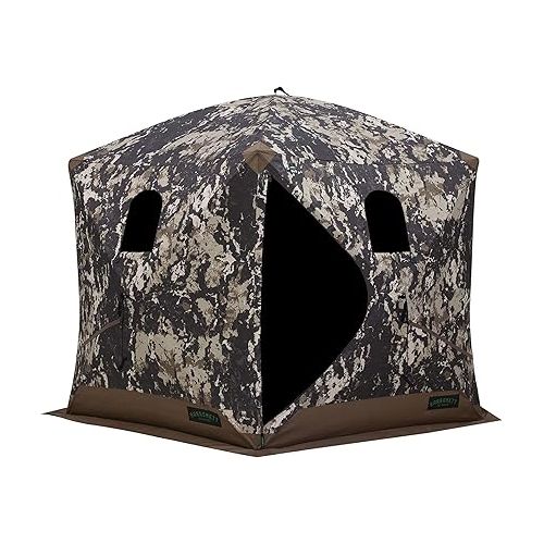  Barronett Blinds® Ox 5, Portable Hunting Blind, Durable Oxhide™ Fabric, Panoramic Shooting Window, 4-Person, Crater™ Core, 72” x 96” x 96”