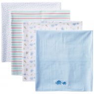 Spasilk Unisex Baby 4 Pack 100% Cotton Flannel Receiving Blanket