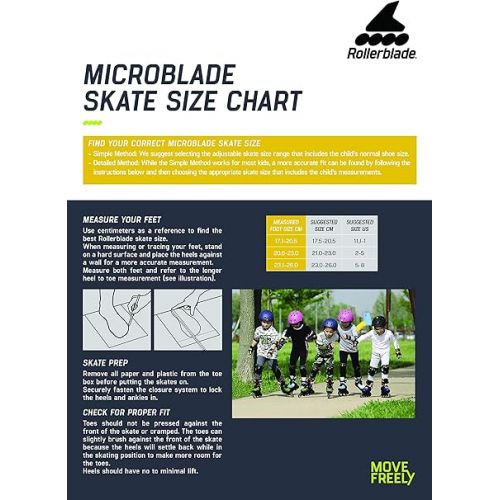 롤러블레이드 Microblade Kids Adjustable Fitness Inline Skate, Black/White