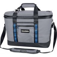 CleverMade Maverick Collapsible Cooler Bag - 50 Can Insulated Leakproof Soft Sided Beverage Tote with Shoulder Strap, Bottle Opener and Storage Pockets, Grey, Large, One Size