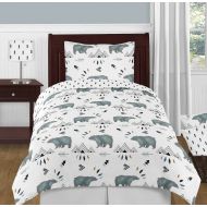 Dream Sweet Jojo Designs 4-Piece Bear Mountain Watercolor Boy Twin Kid Childrens Bedding Comforter Set s