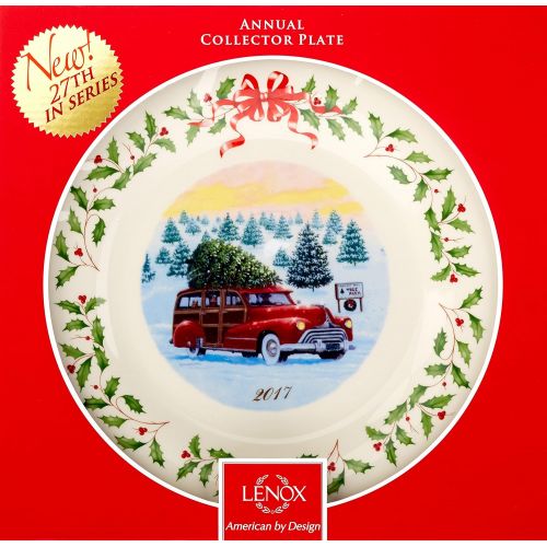 레녹스 Lenox Annual Holiday Plate 2017, 27th Edition - Vintage Wagon