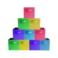 Prorighty [10-Pack,Bright Mix Colors] Durable Storage Bins, Containers, Boxes, Tote, Baskets| Collapsible...