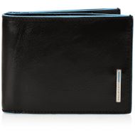 Piquadro Leather Mans Wallet with 12 Credit Card Slots, Black