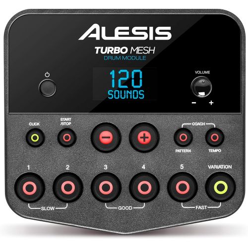  [아마존베스트]Alesis Drums Turbo Mesh Kit  Seven Piece Mesh Electric Drum Set With 100+ Sounds, 30 Play-Along Tracks, Drum Sticks & Connection Cables Included