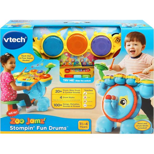 브이텍 [아마존베스트]VTech Zoo Jamz Stompin Fun Drums,Multicolor