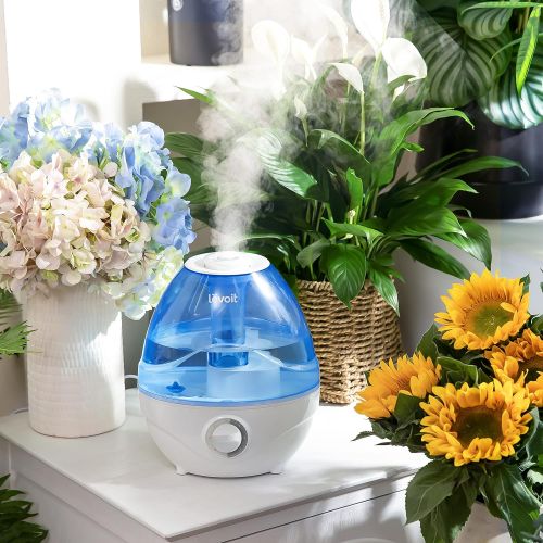 [아마존베스트]LEVOIT Cool Mist Humidifiers for Bedroom, 2.4L Ultrasonic Air Vaporizer for Babies [BPA Free], 24dB Ultra Quiet, Optional Night Light, Filterless, 0.63gal, Blue
