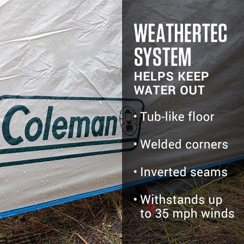 콜맨 Coleman Cabin Camping Tent with Weatherproof Screen Room | 6 Person Cabin Tent with Enclosed Screened Porch, Evergreen: Sports & Outdoors