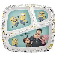 Zak Designs Zak! Designs 3-Section Plate featuring Despicable Me 3 Minions Graphics, Break-resistant and BPA-free plastic