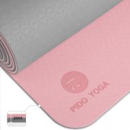 Pido Yoga Mat - 1/4 & 1/3 Inch Extra Thick Non Slip Yoga Mat for Women & Men Eco Friendly TPE Fitness Exercise Mat with Carrying Strap for Yoga, Pilates