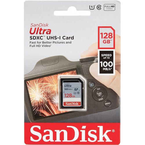 샌디스크 SanDisk 128GB Ultra SDXC UHS-I Memory Card - 100MB/s, C10, U1, Full HD, SD Card - SDSDUNR-128G-GN6IN