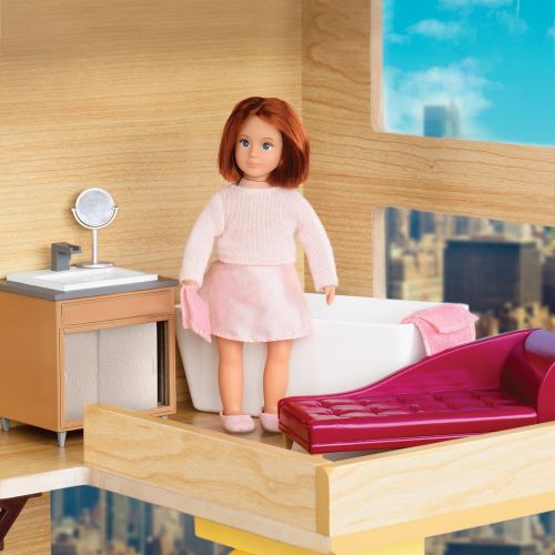  Lori Dolls ? Bathroom Playset for Mini Dolls ? Dollhouse Furniture for 6-inch Dolls ? Bathtub, Vanity, Lounge Chair ? Toys for Kids ? Luxury Bathroom Set ? 3 Years +