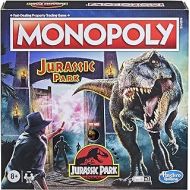 MONOPOLY: Jurassic Park Edition Board Game for Kids Ages 8 and Up, Includes T. Rex Token, Electronic Gate Plays SFX and Movie Theme