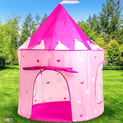  [아마존베스트]Play22 Play Tent Princess Castle Pink - Kids Tent Features Glow in The Dark Stars - Portable Kids Play Tent - Kids Pop Up Tent Foldable Into A Carrying Bag - Indoor and Outdoor Use
