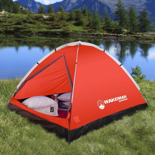  2-Person Dome Tent Collection - Water Resistant, Removable Rain Fly & Carry Bag- Easy Set Up-Great for Camping, Hiking & Backpacking by Wakeman Outdoors