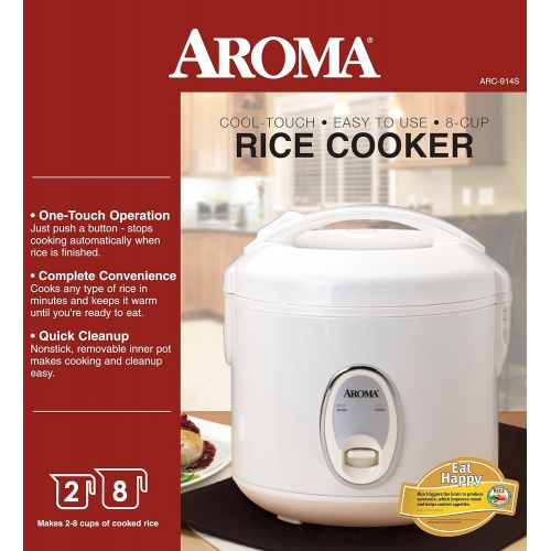  [아마존베스트]Aroma Housewares 8-Cup (Cooked) (4-Cup UNCOOKED) Cool Touch Rice Cooker (ARC-914S)