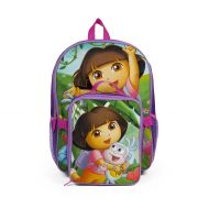 FAB Starpoint Nickelodeon Dora the Explorer Purple Backpack with Insulated Lunch Kit for Girls