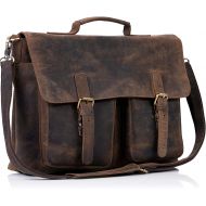 [아마존베스트]KomalC 18 Inch Buffalo Leather Briefcase Laptop Messenger Bag Office Briefcase College Bag for Men and Women