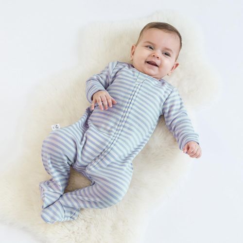  Woolino Footie Sleeper, 100% Superfine Merino Wool Sleeper, 6-9 Months, Gray