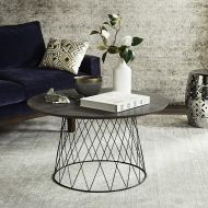 Safavieh FOX4244A Home Collection Roe Retro Mid-Century Wood Dark Grey and Black Coffee Table