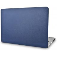 [아마존베스트]KECC Laptop Case for MacBook Air 13 Retina (2020/2019/2018, Touch ID) Italian Leather Hard Shell Cover A2337 M1 A2179 A1932 (Navy Blue Leather)