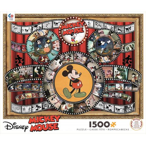  Ceaco 1500 Piece Disney Mickey and Minnie Mouse Movie Reel Jigsaw Puzzle, Kids and Adults Multi colored, 5